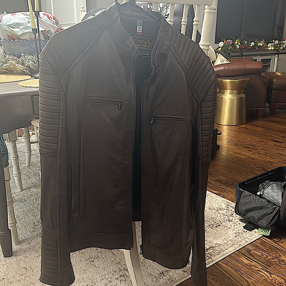 Men’s custom Italian leather jacket size 58 “Jimmys leather collection”